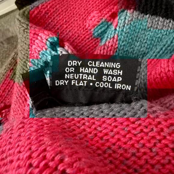 Vintage Berek Horseshoe Jockey Hand Knit Wool Western Cardigan Sweater - Picture 4 of 6